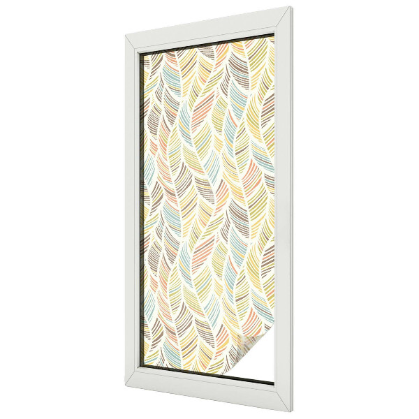 Matná fólia na okno vitráž Dúhové perie