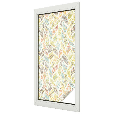 Matná fólia na okno vitráž Dúhové perie