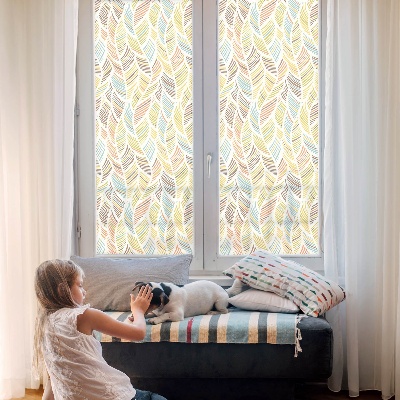 Matná fólia na okno vitráž Dúhové perie