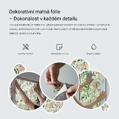 Samolepiaca fólia na sklo vitrážová Kvetinová ľahkosť