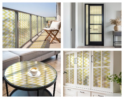 Nepriehľadná fólia na okno Žlté cikcaky