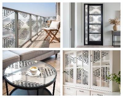 Ochranná fólia na sklo vitráž Geometrické diamanty