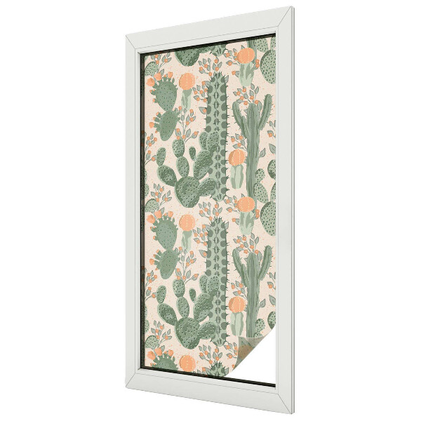 Ochranná fólia na sklo vitráž Zelené sukulenty