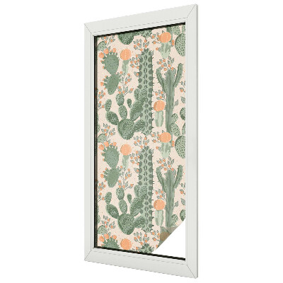 Ochranná fólia na sklo vitráž Zelené sukulenty