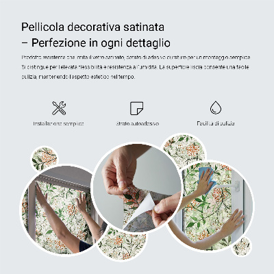 Samolepiaca fólia na sklo vitrážová Kvetinový ornament