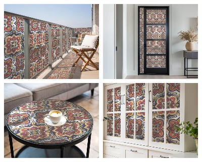 Samolepiaca fólia na sklo vitrážová Kvetinový ornament