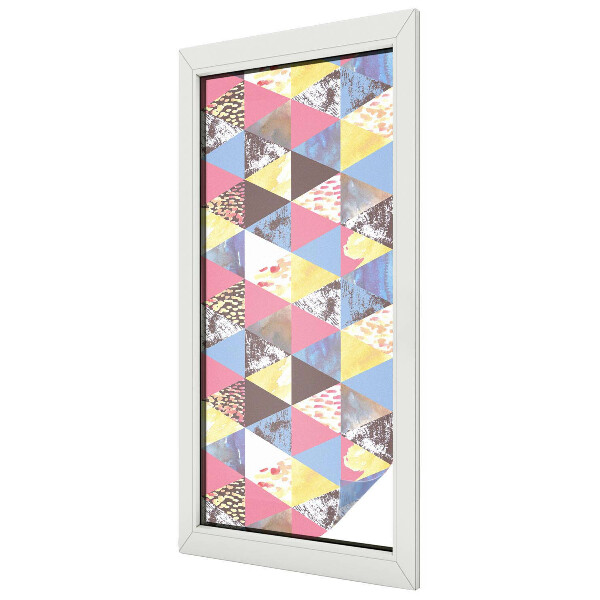 Ochranná fólia na sklo vitráž Farebné trojuholníky