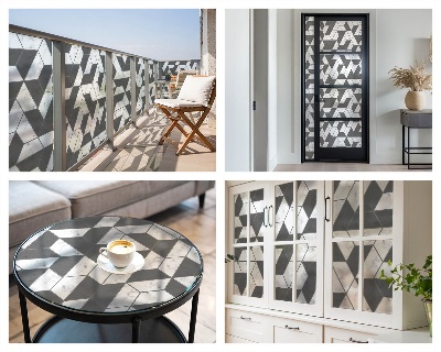 Matná fólia na okno vitráž Geometrické ilúzie