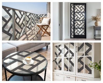 Samolepiaca fólia na sklo vitrážová Prekladanie obdĺžnikov