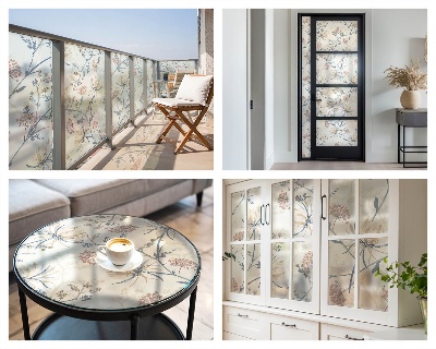 Ochranná fólia na sklo vitráž Kvety harmónie