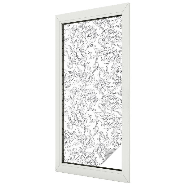 Samolepiaca fólia na sklo vitrážová Kvetinový motív