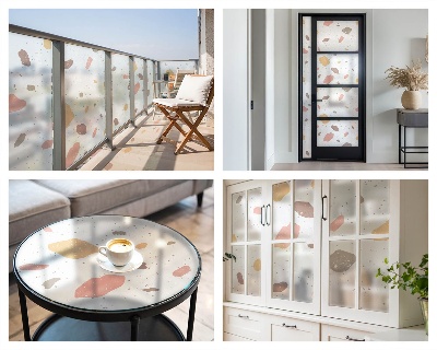 Fólia na sklo na ochranu súkromia Abstraktné terazzo