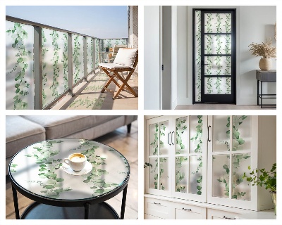 Fólia na sklo na ochranu súkromia Zelené girlandy