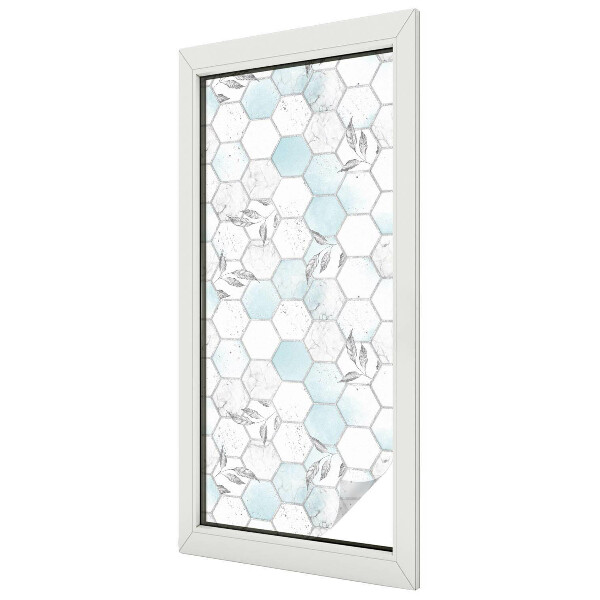 Samolepiaca fólia na sklo vitrážová Listové dlaždice