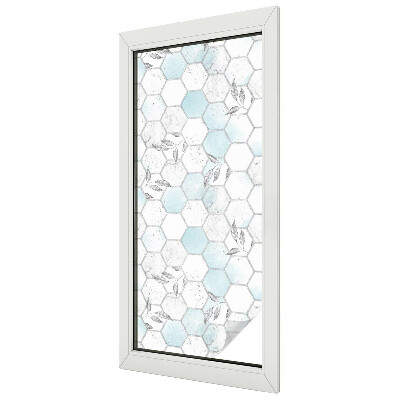 Samolepiaca fólia na sklo vitrážová Listové dlaždice