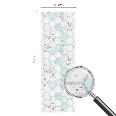 Samolepiaca fólia na sklo vitrážová Listové dlaždice