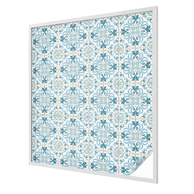 Matná fólia na okno vitráž Kvetinové dlaždice