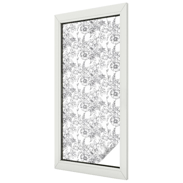 Ochranná fólia na sklo vitráž Kvetinová elegancia