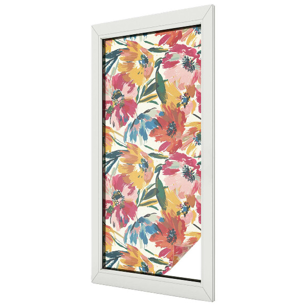 Matná fólia na okno vitráž Výbuch kvetu