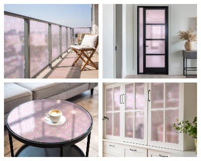 Nepriehľadná fólia na okno Kvetinový vzor