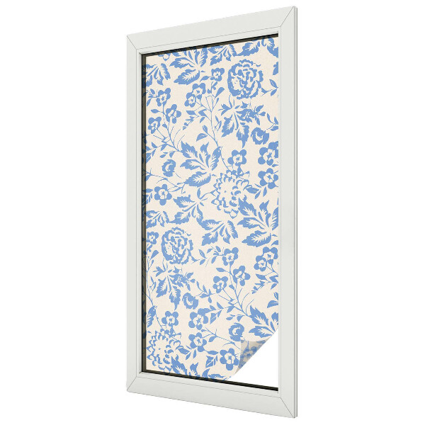 Matná fólia na okno vitráž Kvety listy