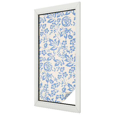 Matná fólia na okno vitráž Kvety listy