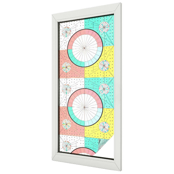 Nepriehľadná fólia na okno Geometrické kruhy