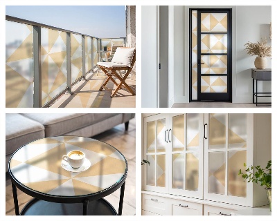 Matná fólia na okno vitráž Geometrické trojuholníky