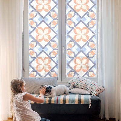 Samolepiaca fólia na sklo vitrážová Kvetinový vzor