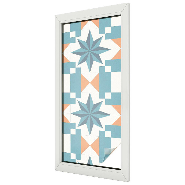 Matná fólia na okno vitráž Modré hviezdy