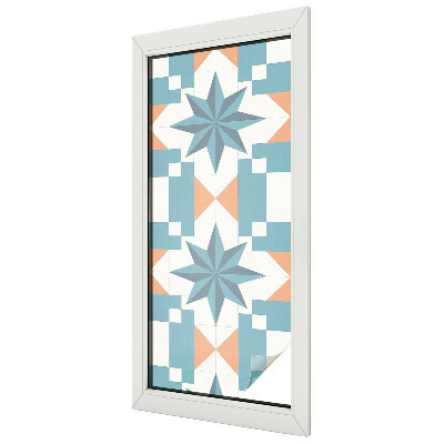 Matná fólia na okno vitráž Modré hviezdy