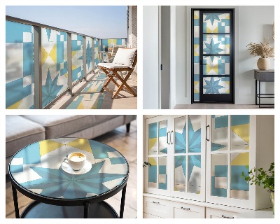 Nepriehľadná fólia na okno Modré hviezdy