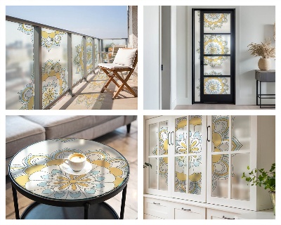 Fólia na sklo na ochranu súkromia Farebné mandaly