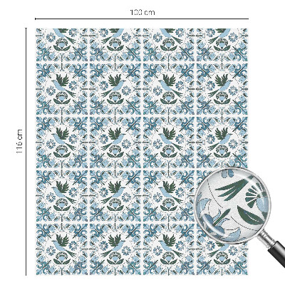 Matná fólia na okno vitráž Modré kvety