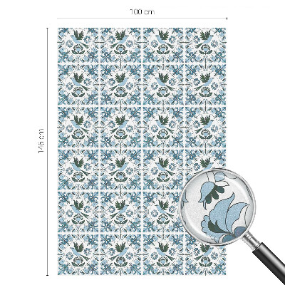 Matná fólia na okno vitráž Modré kvety