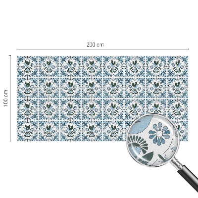 Matná fólia na okno vitráž Modré kvety