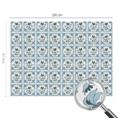 Matná fólia na okno vitráž Modré kvety