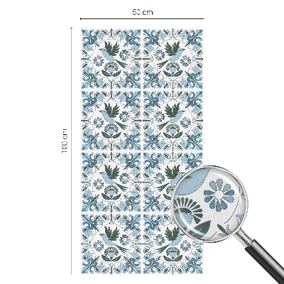 Matná fólia na okno vitráž Modré kvety