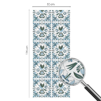 Matná fólia na okno vitráž Modré kvety