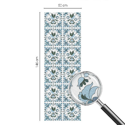 Matná fólia na okno vitráž Modré kvety