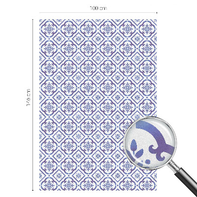 Samolepiaca fólia na sklo vitrážová Modré dlaždice