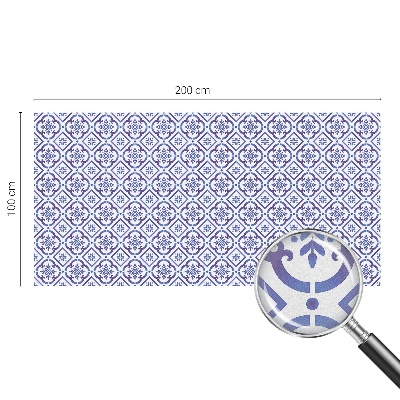 Samolepiaca fólia na sklo vitrážová Modré dlaždice