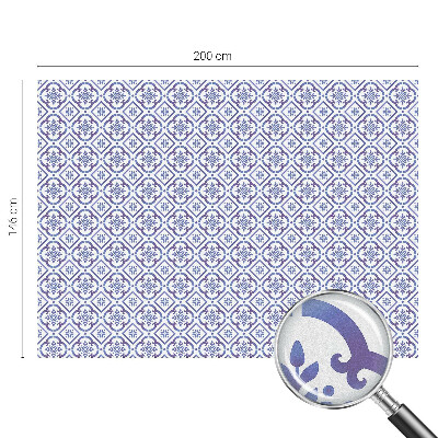 Samolepiaca fólia na sklo vitrážová Modré dlaždice