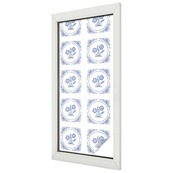 Matná fólia na okno vitráž Jemné kvety