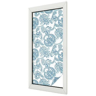 Fólia na sklo na ochranu súkromia Modré ozdoby