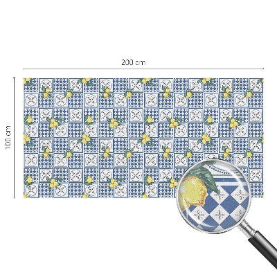 Samolepiaca fólia na sklo vitrážová Citrónový vzor