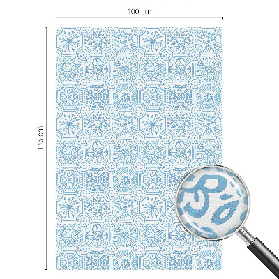 Samolepiaca fólia na sklo vitrážová Modré dlaždice