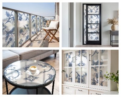 Nepriehľadná fólia na okno Kvetinový ornament