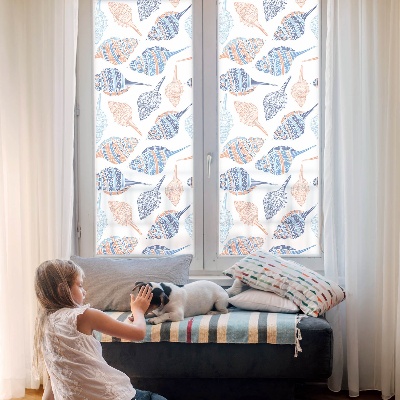 Samolepiaca fólia na sklo vitrážová Morské mušle