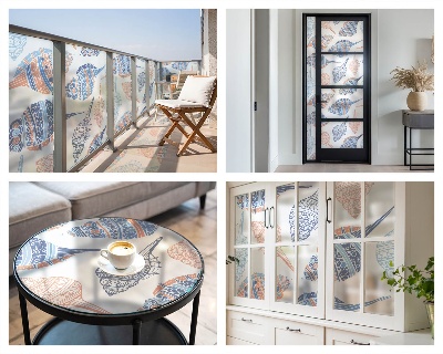 Samolepiaca fólia na sklo vitrážová Morské mušle